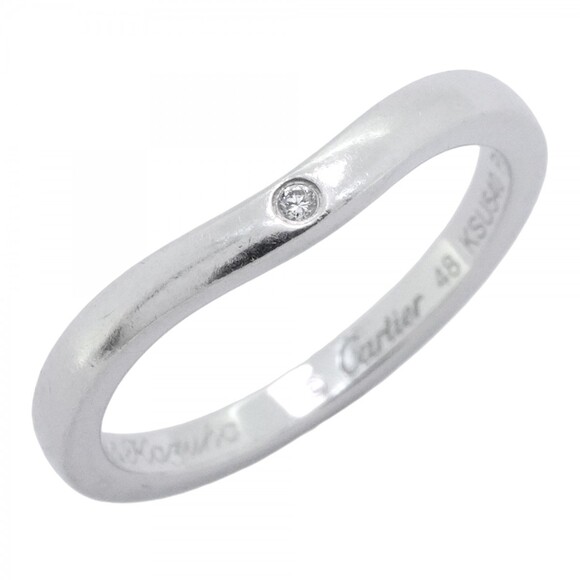 Cartier Ballerina 3PD Ring Pt950 Platinum with Diamonds #48 Women's